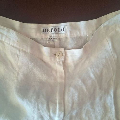 Depolo white linen pants, size Medium