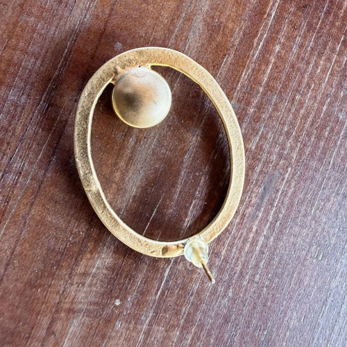 Gold Hoop Earrings with Turquoise Stone like new