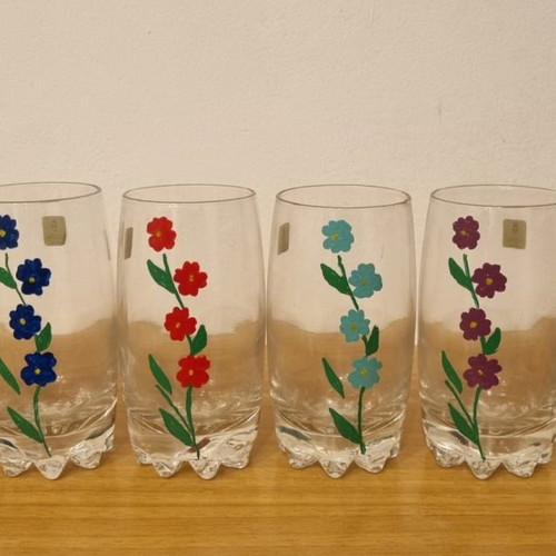 Vintage Italian water glasses used, set of 6