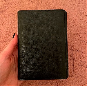 Black Epi Leather Passport Holder Wallet
