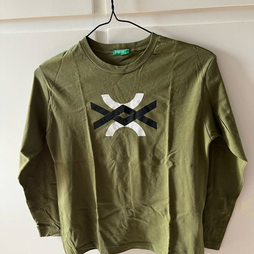 Benetton long sleeve shirt for boys 10-11 years like new, khaki