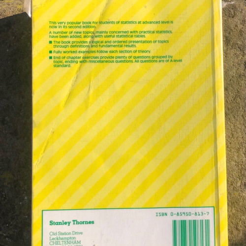 Advanced Level Statistics Book in English in very good condition