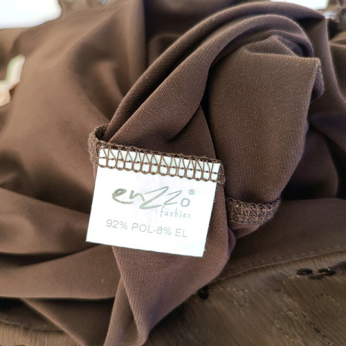 Brown strap top used, size L, elastic