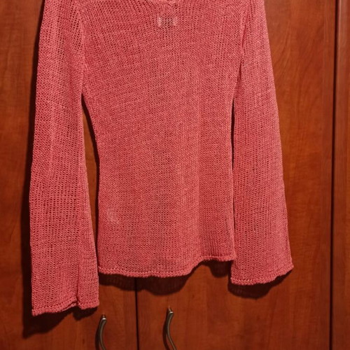 Knitted summer sweater coral color size S like new