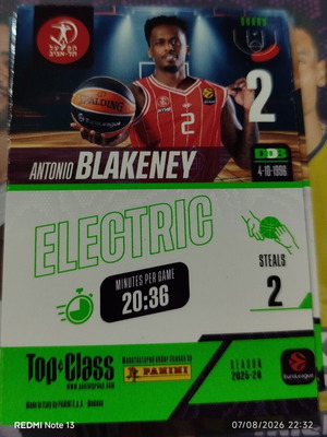 Panini EuroLeague Top Class sticker used