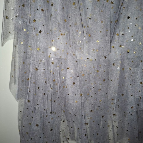 Grey tutu skirt Medium like new with gold details