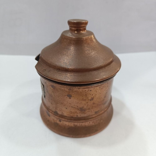 Vintage Handmade Copper Cheese Container like new with Brass Label