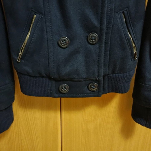 Bershka short coat used, size M, navy blue