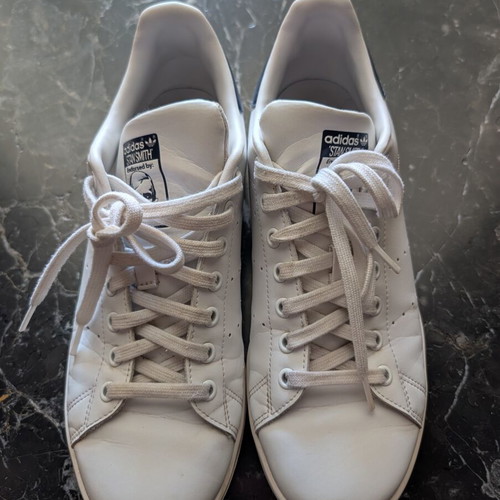 Adidas Stan Smith sneakers size 43.5 used, white and blue