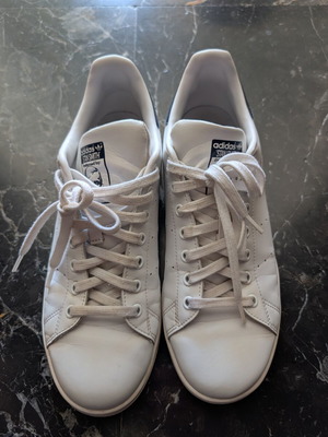 Adidas Stan Smith sneakers size 43.5 used, white and blue