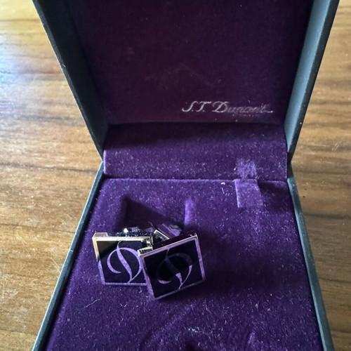 S.T. Dupont Paris cufflinks like new, black and silver