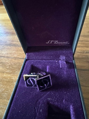 S.T. Dupont Paris cufflinks like new, black and silver