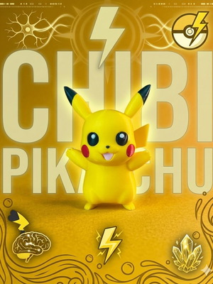 Chibi Pikachu figure new, 3D printed collectible