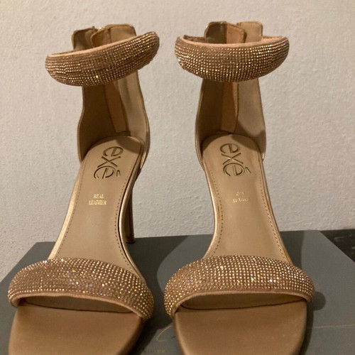 Exe women's high-heeled sandals like new, beige gold