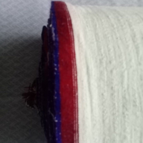 Traditional Argaleiou Fabric new, white with red-blue stripes