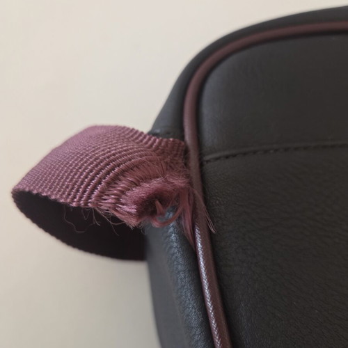 Ted Baker London Women's Cosmetic Bag like new, black with burgundy trim