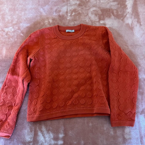 Girls' pullover like new, size 110 cm, coral color