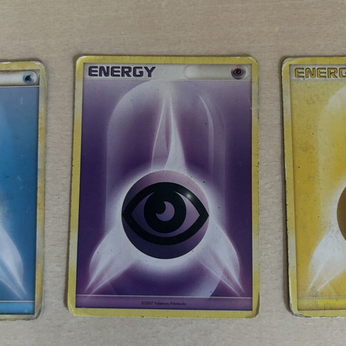 Pokemon energy cards used, pack of 3