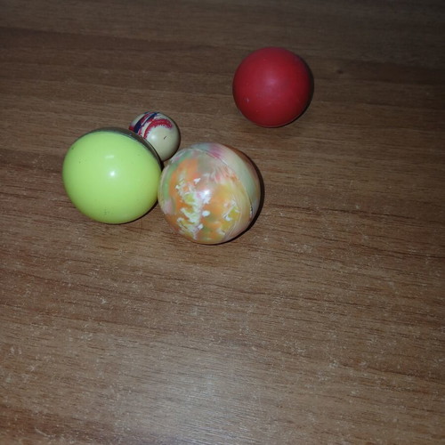 Bouncy balls used, all together