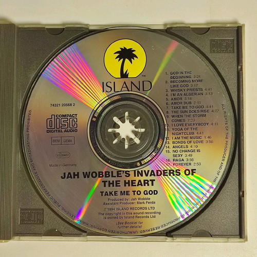 Jah Wobble's Invaders Of The Heart Take Me To God CD like new, electronic