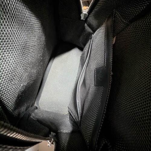 Mcm backpack used, medium size, black and brown