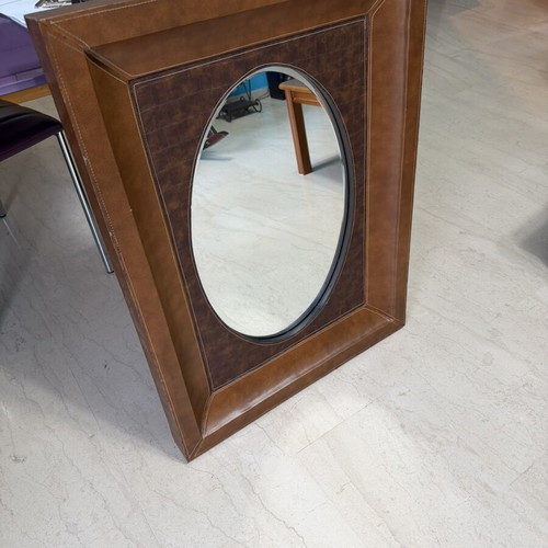 Classic mirror with brown frame