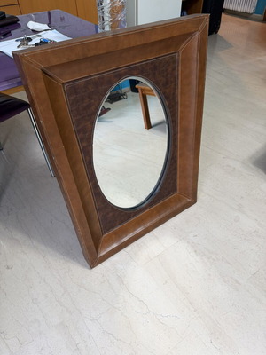 Classic mirror with brown frame