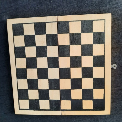 Wooden Backgammon and Checkers Set Travel Edition like new