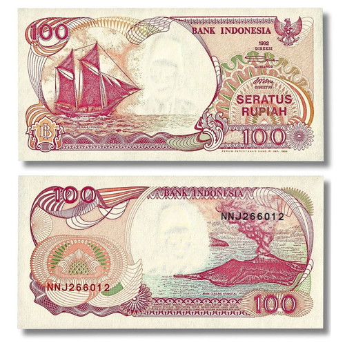 Indonesia 100 Rupiah banknote 1994, Boat P #127c UNC