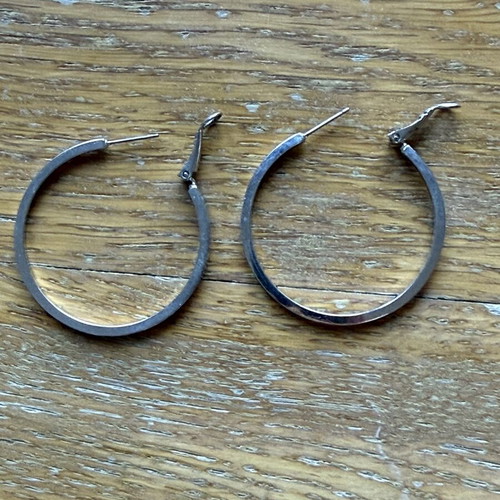 Hoop earrings used, stainless steel, silver color