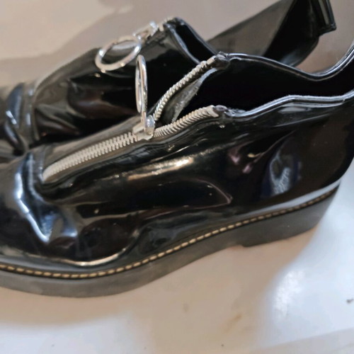 Zara patent leather ankle boots used, size 40, black