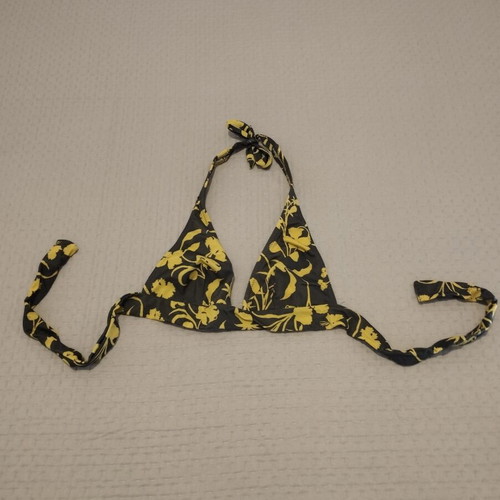 Calzedonia women's bikini top like new, dark brown and yellow