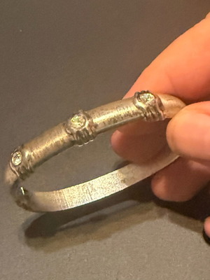 Vintage bracelet used, silver, ornate design