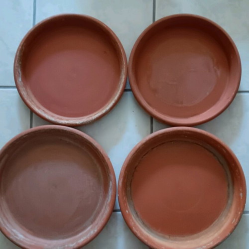 Flowerpot saucers used, pack of 7, terracotta, VIOMES and MILTOPLAST