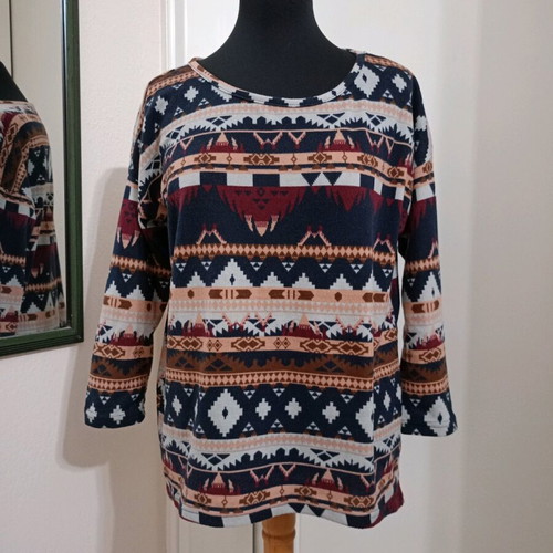 Women's blouse with ethnic/boho pattern like new, sizes M-L