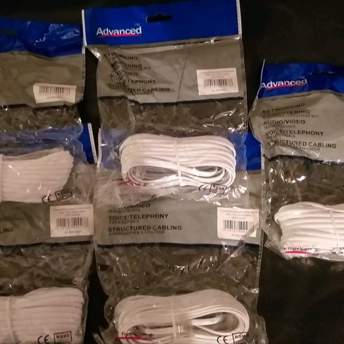 Telephone cable 7m new, white