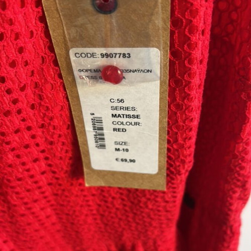 Attrattivo red lace sleeveless dress new, size M
