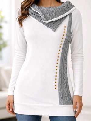 Blouse tunic like new with asymmetric collar, size S