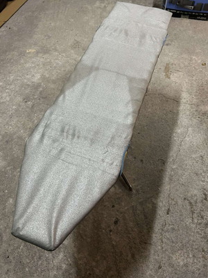 Ironing board table used, old construction with wear