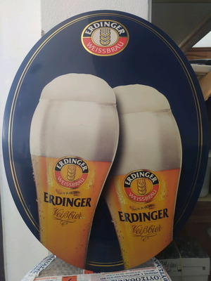 Μεταλλική διαφημιστική πινακίδα Erdinger οβάλ