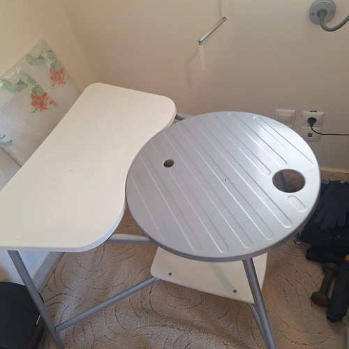 Table with white and gray surfaces