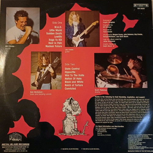 Cryptic Slaughter Convicted LP like new