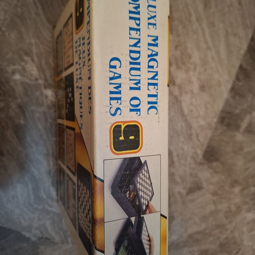 Deluxe Magnetic Compendium of 9 Board Games, vintage travel set
