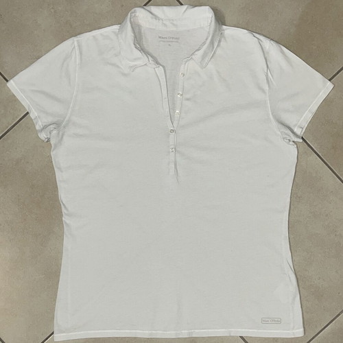 Marc O’Polo Women Polo Shirt white cotton garment dyed size XL like new