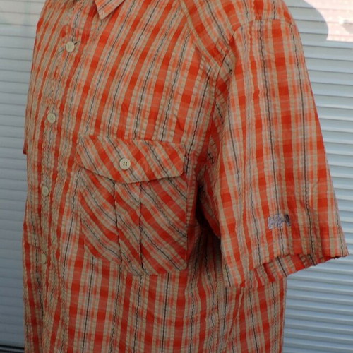Helly Hansen Mens Short Sleeve Outdoor Shirt XL Orange Beige like new