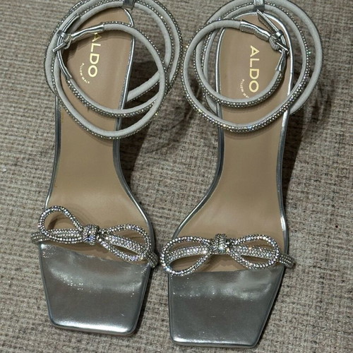 Aldo Barrana sandals with crystals silver new, size 41