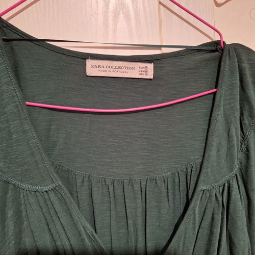Zara dress used green M-L with large front opening