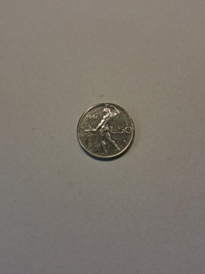 50 Italian Lire coins used, 1982