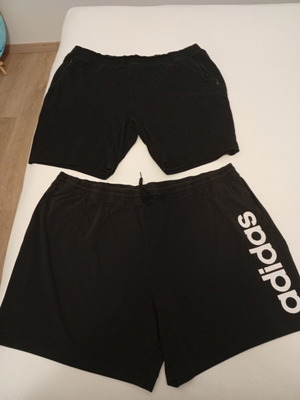 Two black sports shorts, 4XL, one Adidas