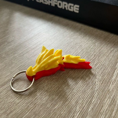 Dragon flexy keychain new 3d printed, durable and eco-friendly